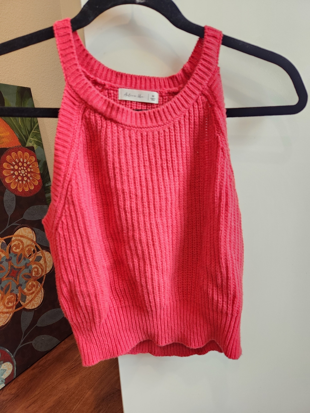 Active USA Hot Pink Ribbed Knit Tank